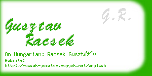 gusztav racsek business card